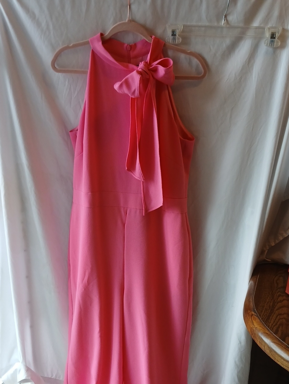 Vince Camuto Pink Halter Wide Leg Jumper with Tie Neck